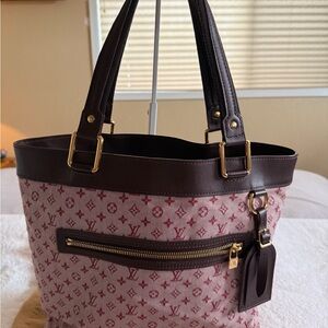 Louis Vuitton Pink and Brown Tote Bag